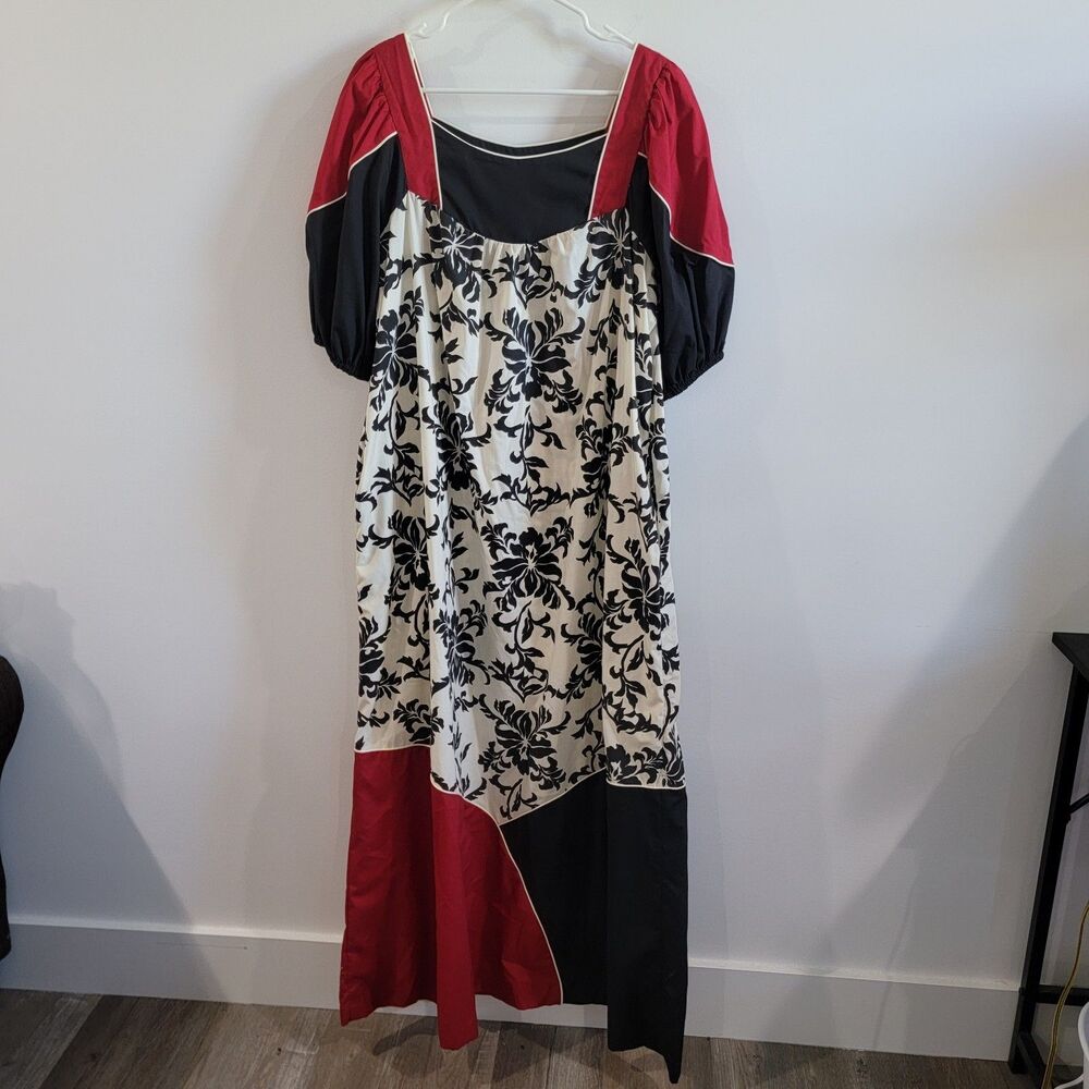 Vintage Tori Richard Golden Monarch‎ Maxi Dress Size Large Made In Usa Milk Maid